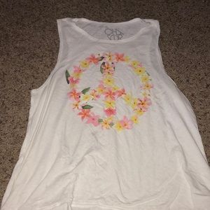 Chaser Flower peace sign tank